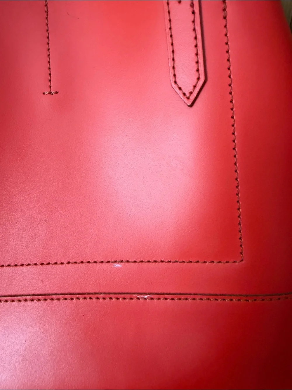 J. Crew Orange Leather Tote with Drawstring
